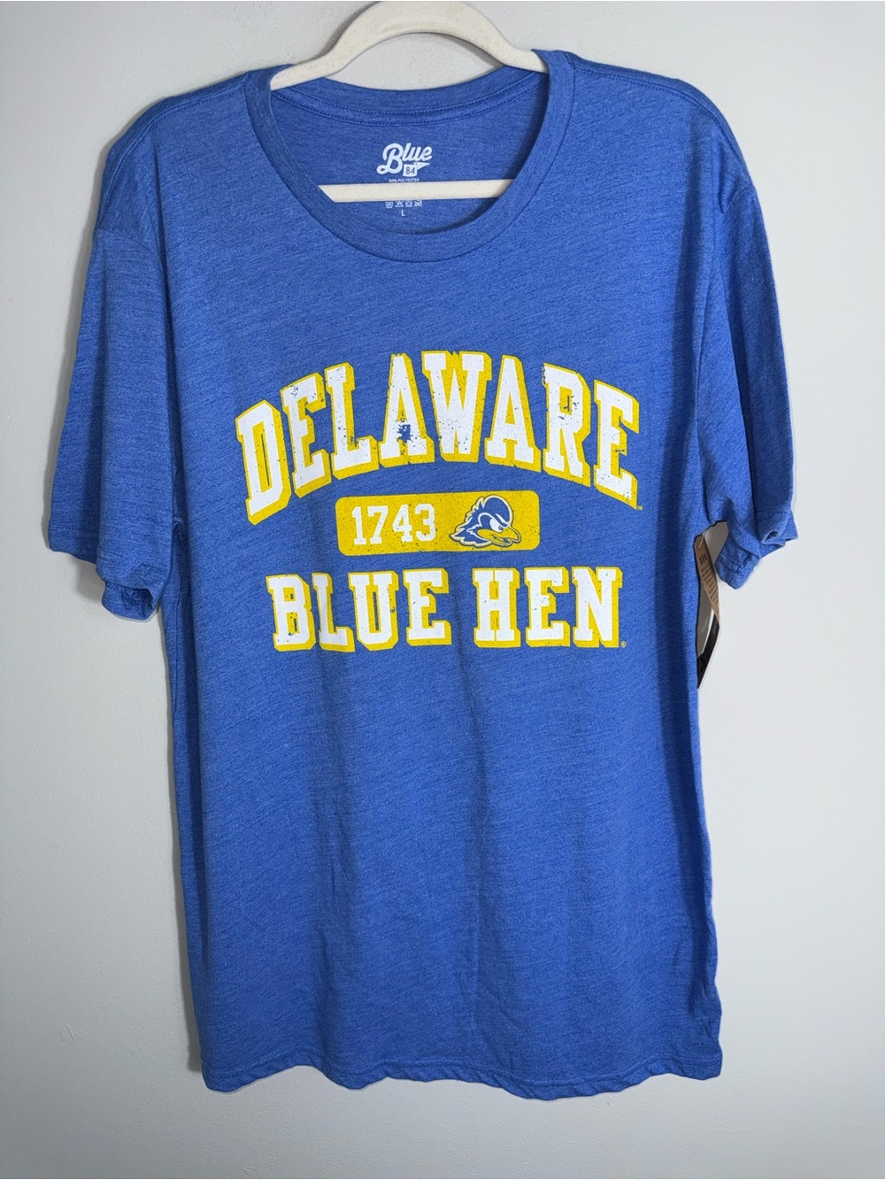 Blue 84 Delaware Blue Hen Short Sleeve T Shirt-Blue-Size Large-NWT